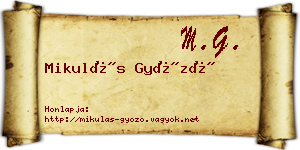 Mikulás Győző névjegykártya